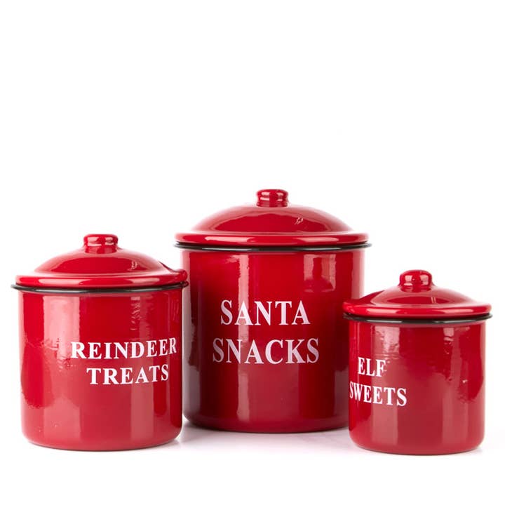 Factory Direct Craft - Wholesale Canister - Christmas Snack Enamelware Canister Set (12 Sets of 3)3