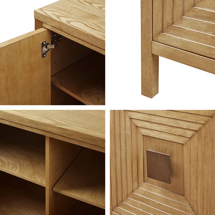 Olliix - Wholesale Cabinet - Geometric 2-Door Storage Cabinet with Adjustable Shelves8