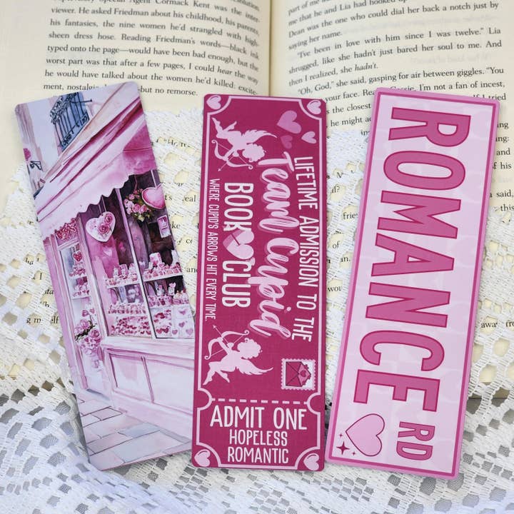 3-Piece Bookmark Set for Cupid Bookish Valentines for wholesale by Be Kind Booktique