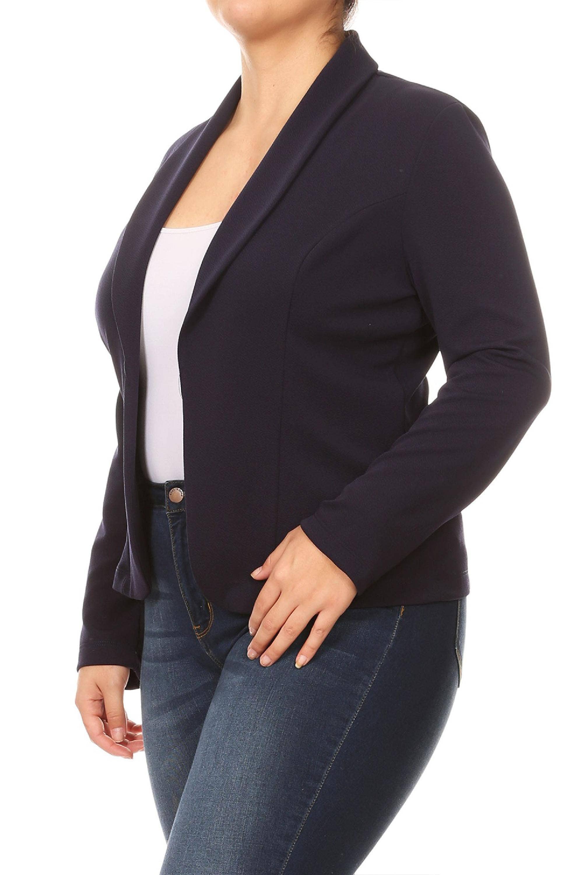 MOA COLLECTION - Wholesale Blazer - Women's - Women's Solid Casual Plus Size Trendy Blazer Jacket34