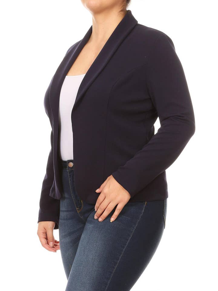 MOA COLLECTION - Wholesale Blazer - Women's - Women's Solid Casual Plus Size Trendy Blazer Jacket34
