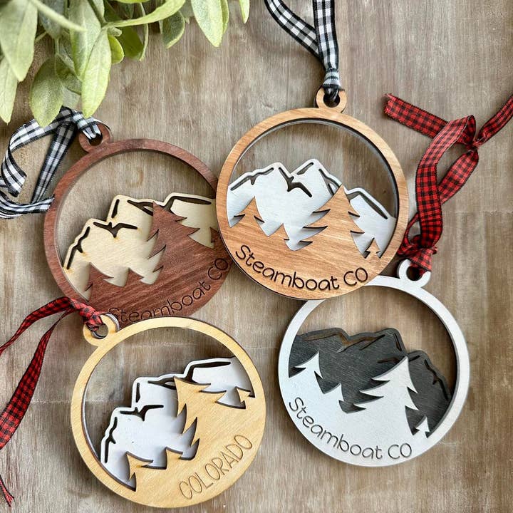 Mountain christmas ornaments, colorado gifts for tourists for wholesale by True Life Concepts