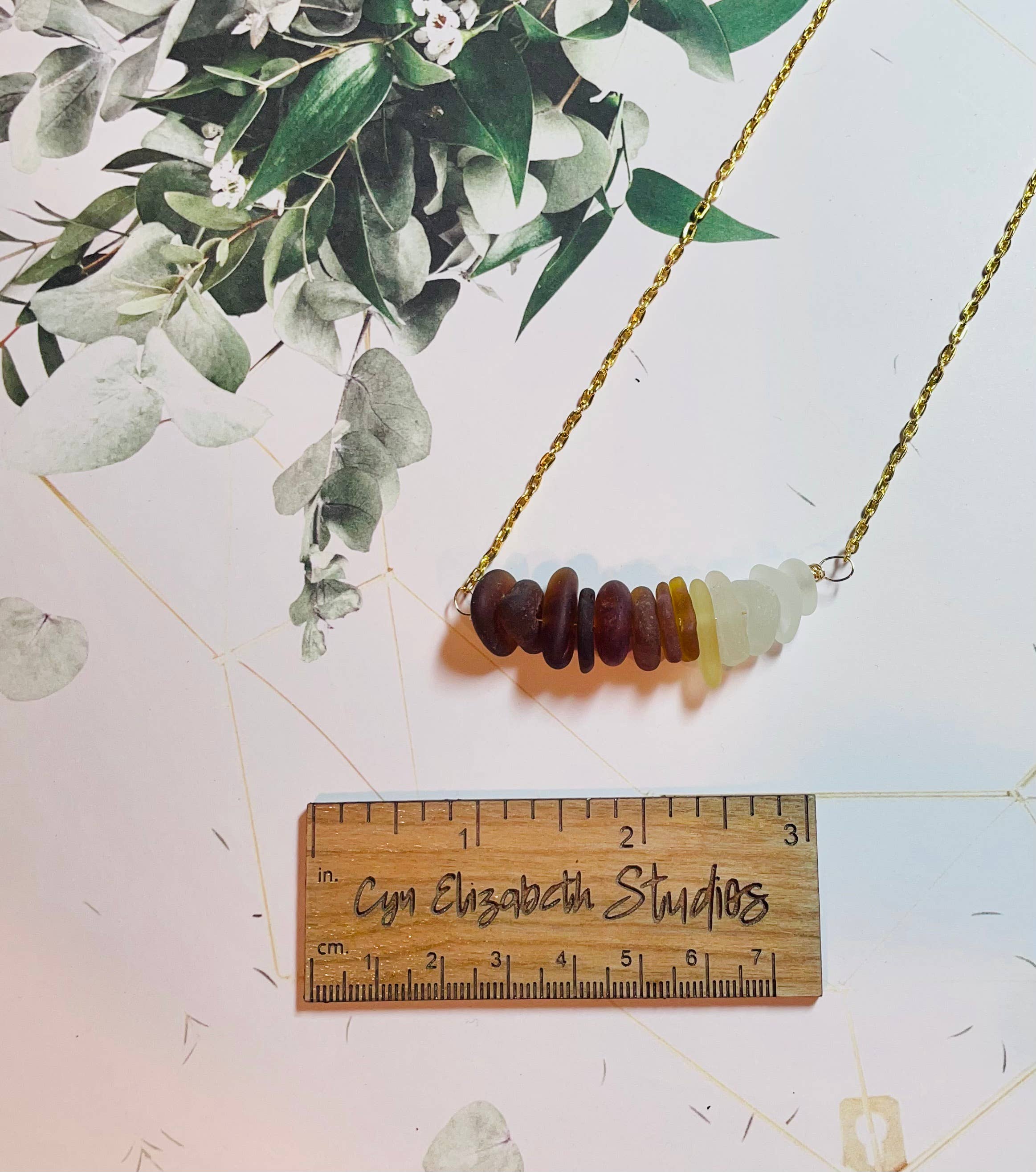 Cyn Elizabeth Studios - Venta al por mayor Collares con colgantes/abalorios - El Bar del Mar - Collar Declaración de Vidrio Marino3