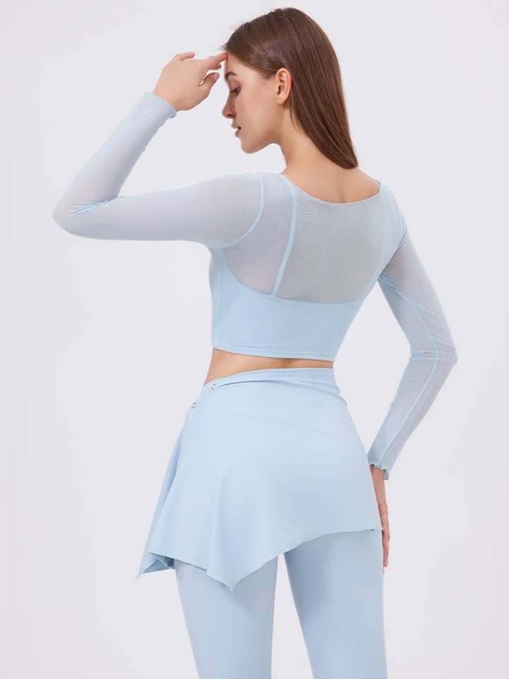 Crave by FW – wholesale Athletic top – Women′s – Long Sleeve Mesh Sports T-shirt