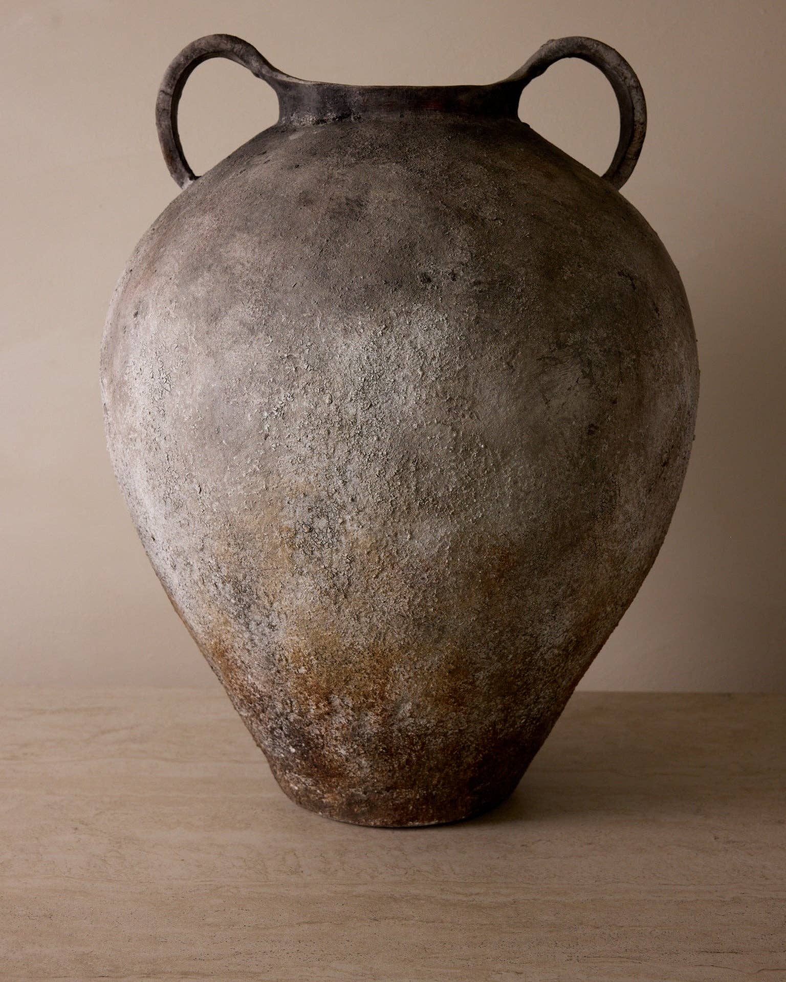 Belaré Home - Wholesale Vase - Lucero Textured Stone Vase - White Rustic Contemporary 21.6H3