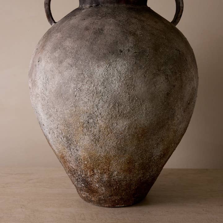 Belaré Home - Wholesale Vase - Lucero Textured Stone Vase - White Rustic Contemporary 21.6H3
