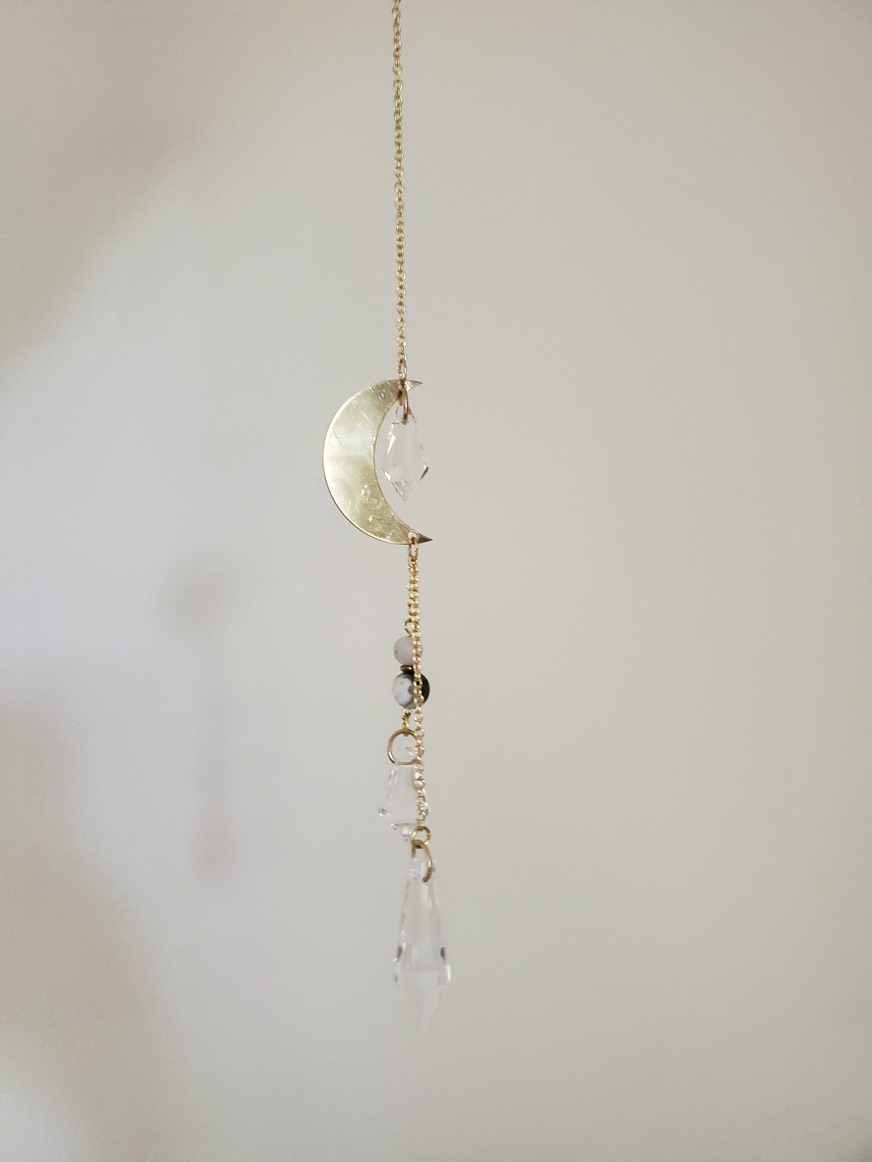 Zoerb & Co - Wholesale Suncatcher - Suncatcher Moon Mobile | Brass and Tree Agate3