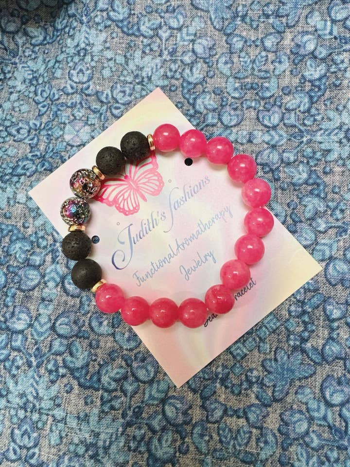 Aromatherapy Bracelet/Essential Oil Diffuser Beaded Bracelet /Lava stone bracelet for wholesale by Judith's Fashion