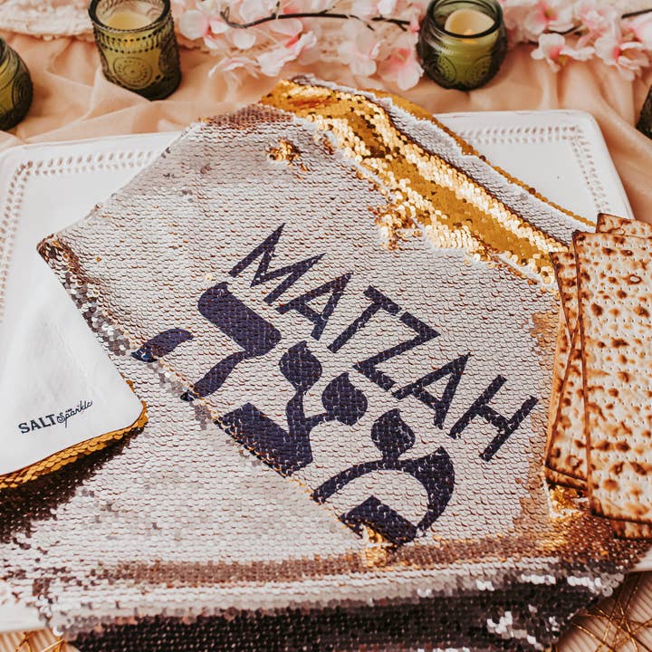 Juego de Cubierta de Matzá y Bolsa de Afikomen para el Seder de Pascua Judía para venta al por mayor de Salt Sparkle Shalom