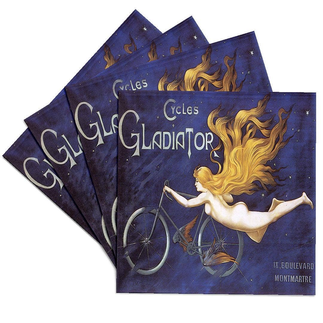 3dRose - Wholesale Coasters - 3dRose, Vintage Cycles Gladiator French Bicycle Advertising Poster, Coaster0