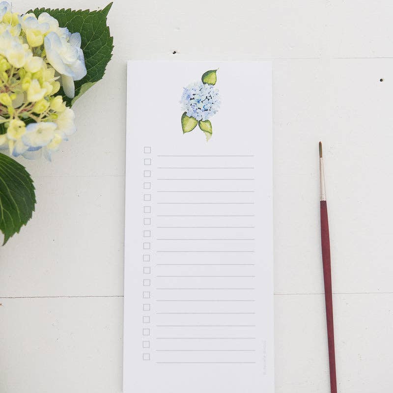 Finding Silver Pennies - Wholesale Notepad - Hydrangea List Pad | Coastal To Do Pad1