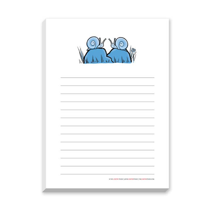 Snails on Rocks Notepad for wholesale by The Lobster Studio