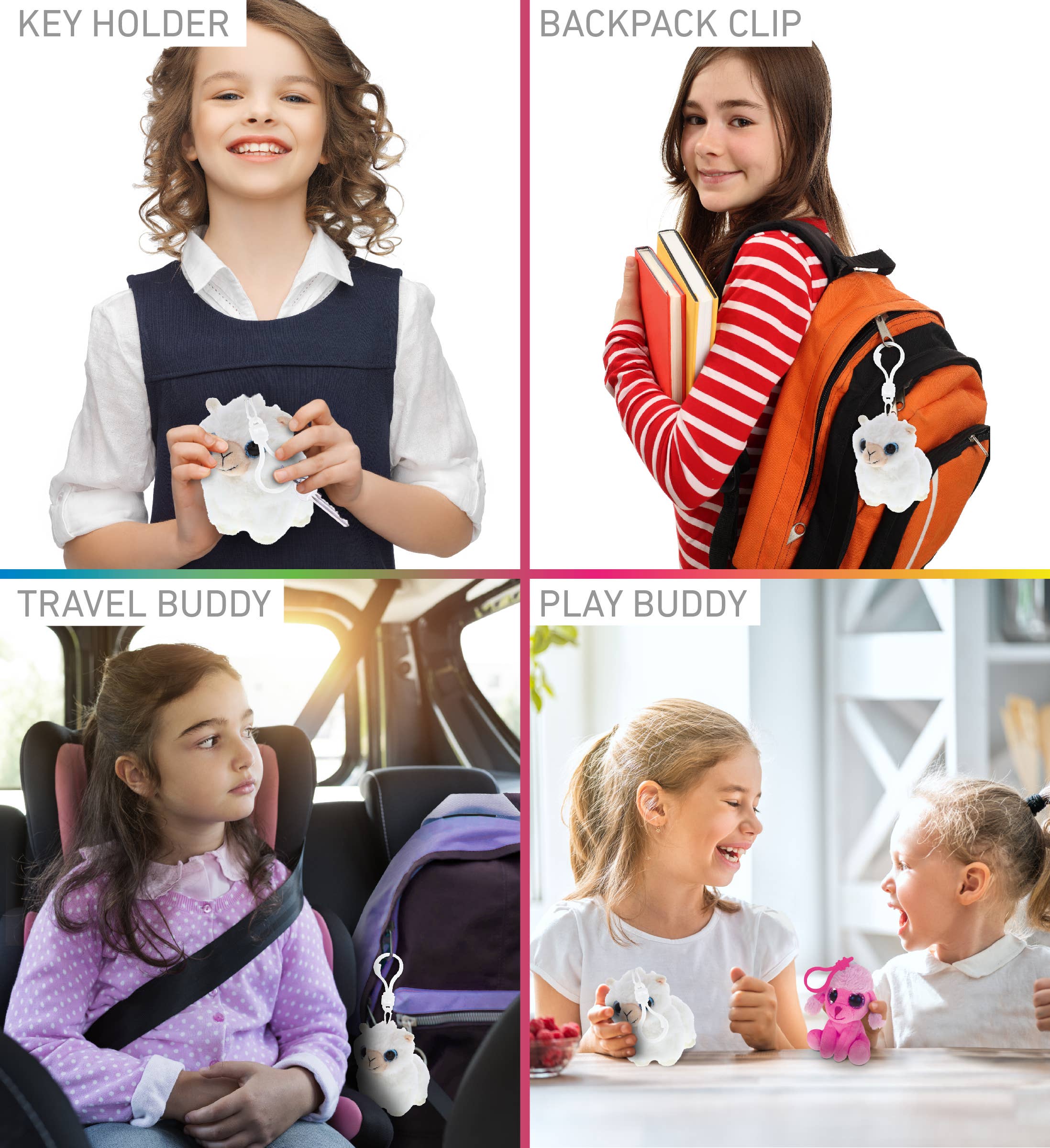 Cota Global - Wholesale Stuffed/Plush Toy - Kids & Baby - Big Eye Keychain - Llama2