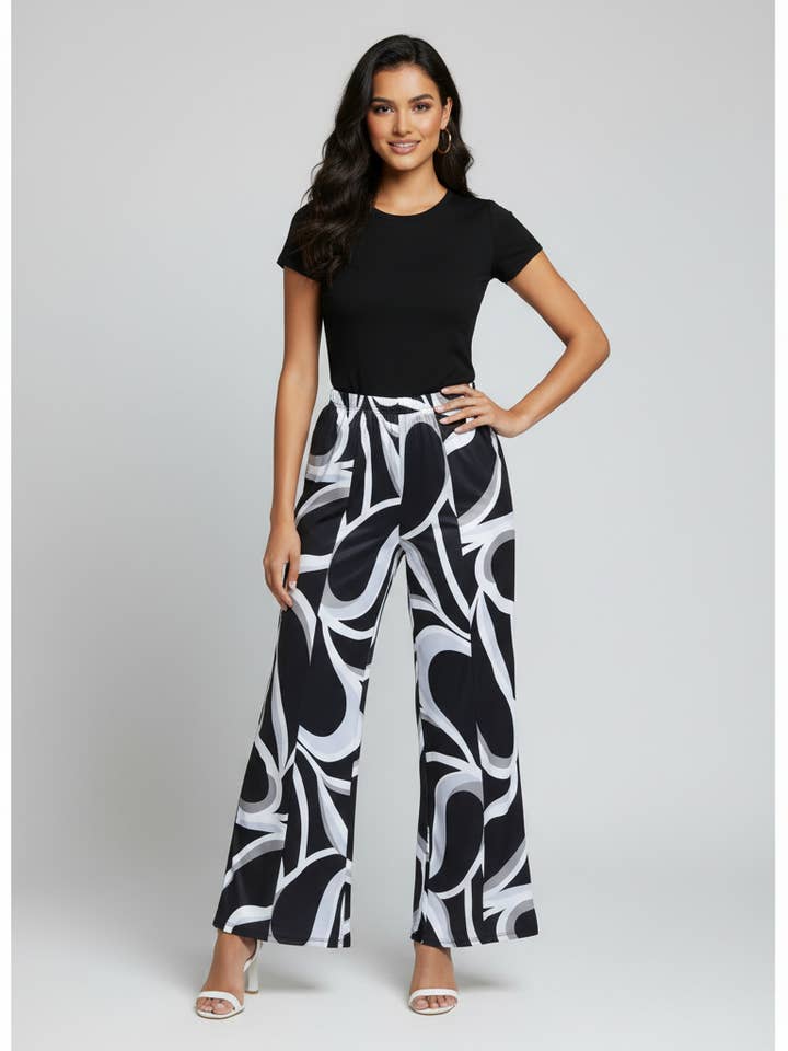 PANTALON À ENFILER AVEC FENTE À L'OURLET AVANT - P2048 pour la vente par Fashque Designs