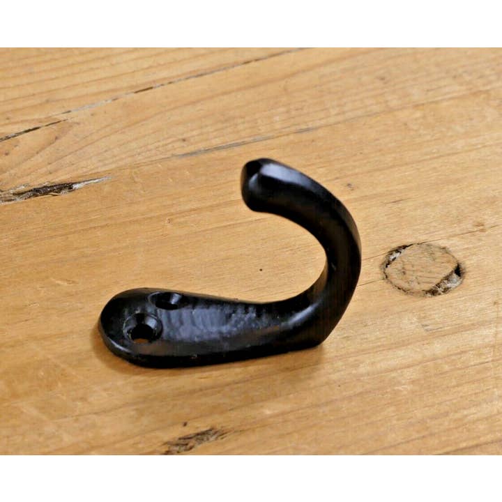 Midwest Craft House - Wholesale Wall Hook - Small Black Iron Cup Hook, 2" Long