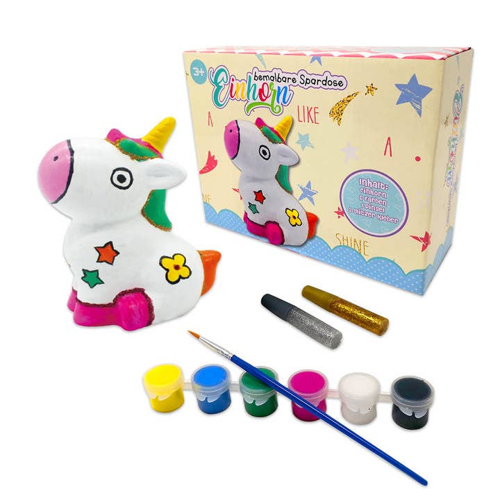 Salvadanaio unicorno da dipingere per la vendita all'ingrosso da parte di B&W Werbeartikel GmbH - B&W