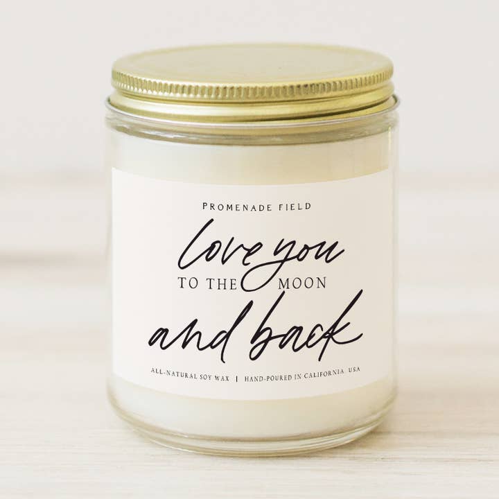 Te amo até a lua e para trás vela de soja, presente do dia das mães por atacado de Promenade Field