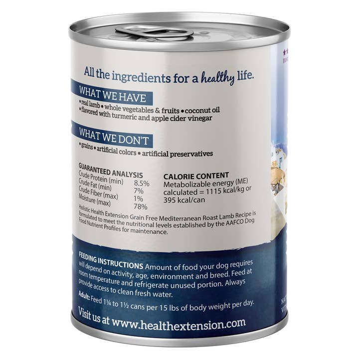 Health Extension Pet Care - Wholesale Pet Food - Dog - Grain Free Mediterranean - Roast Lamb Recipe1