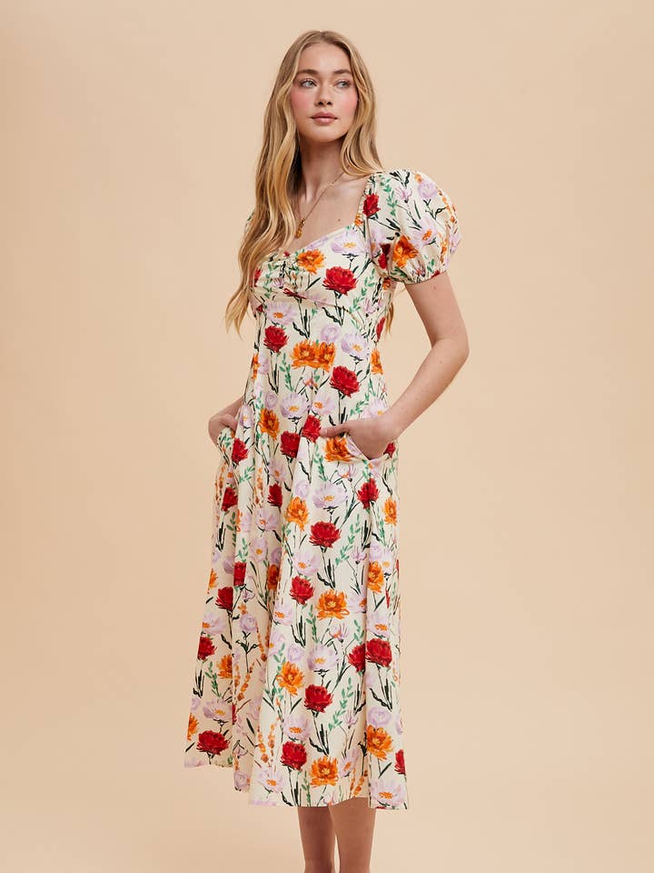 In Loom - Wholesale Dress - Women's - COTTON FITTED MIDI DRESS