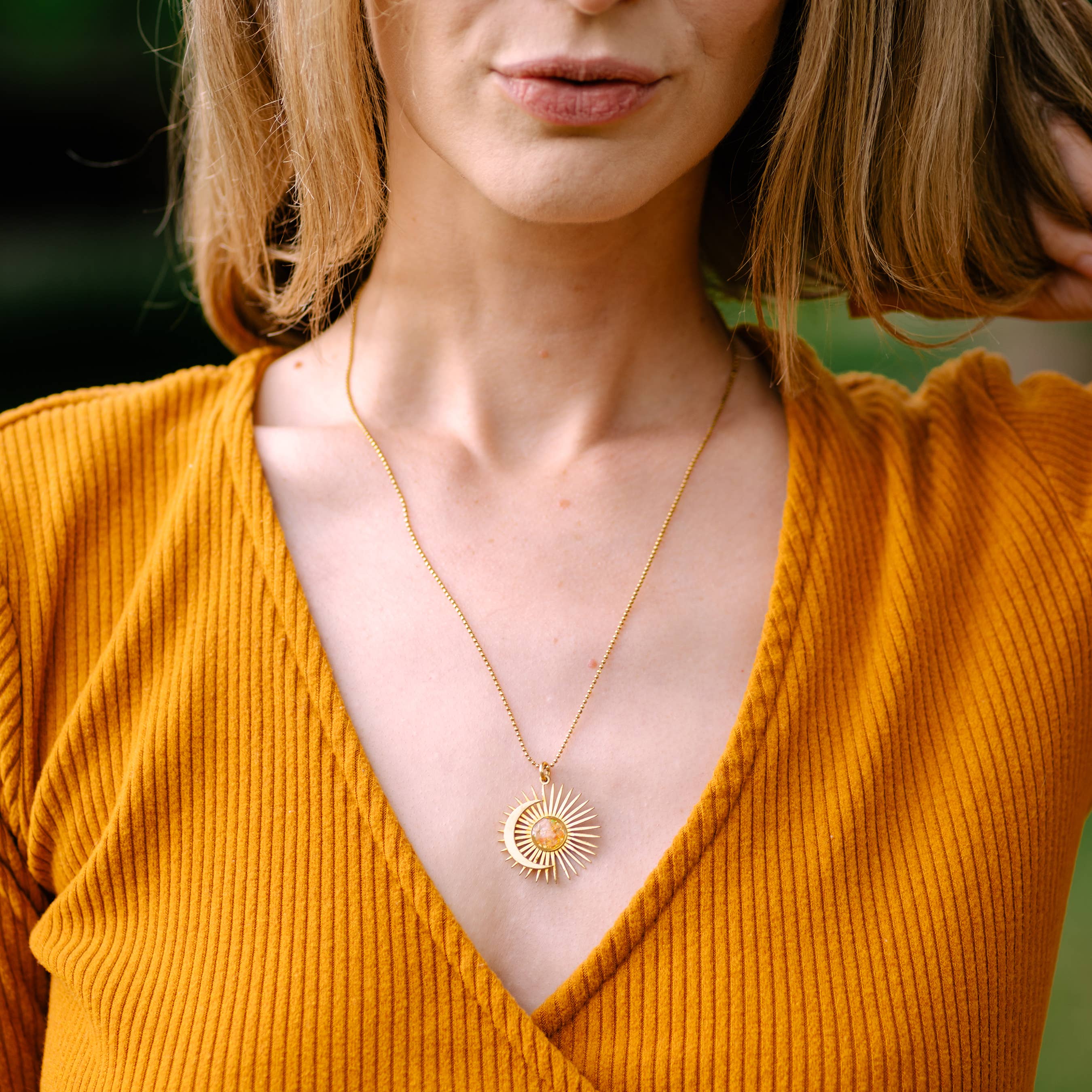 Cameoko - Wholesale Pendant/Charm Necklace - Celestial Sun and Moon Pendant Necklace1