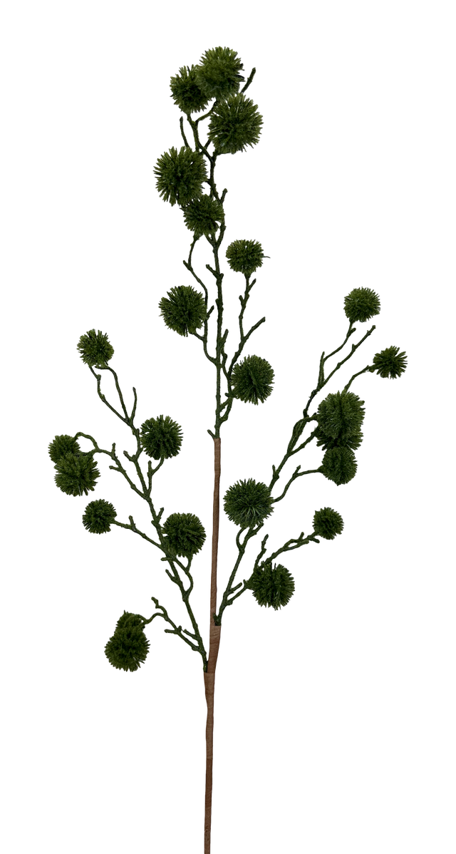 Trendy tree – wholesale Artificial flowers – H36 Green Pom Pom Twig Spray 86303GN0