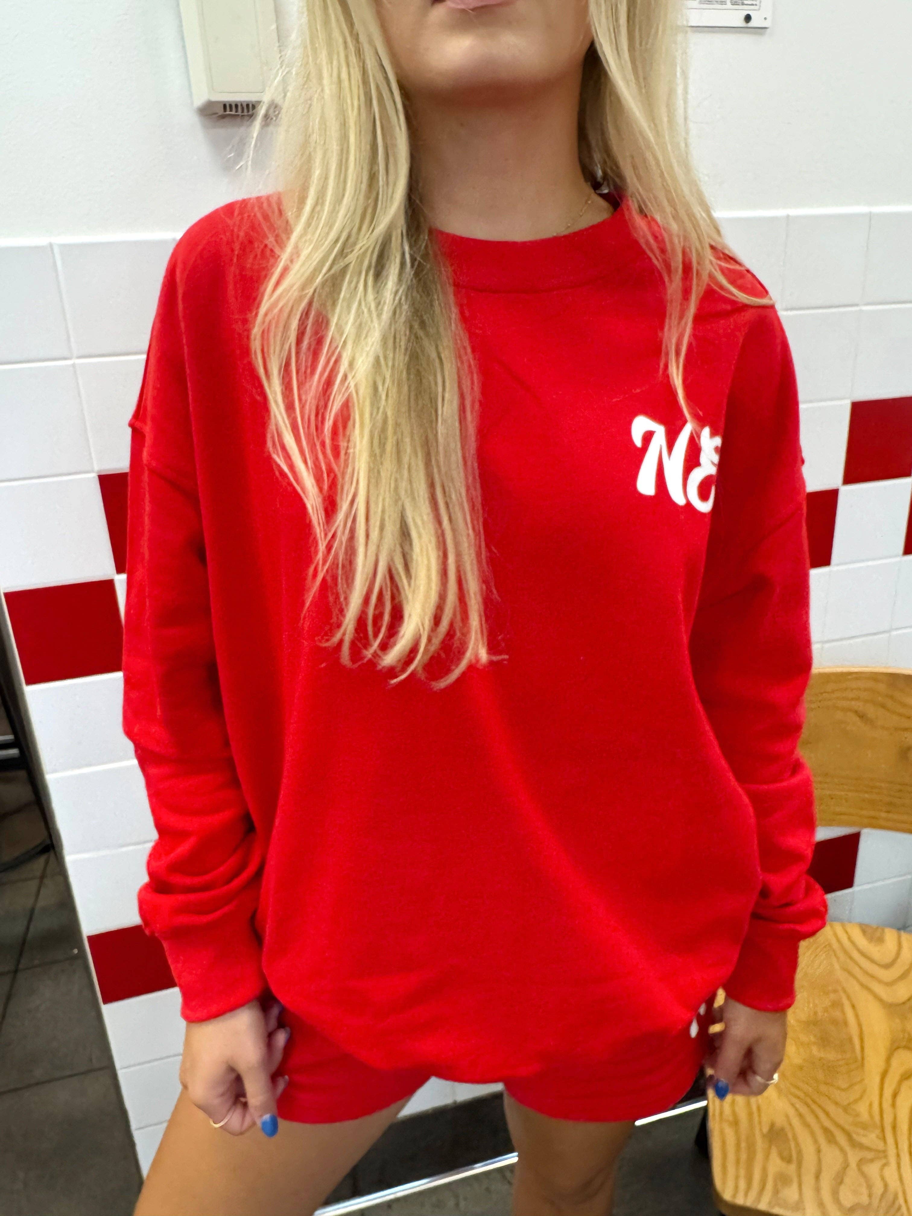 Red NE Good Life Core Sweatshirt for wholesale on Faire27