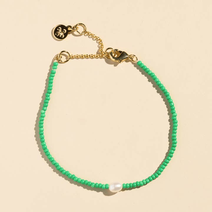 Bracciale con perline Green Seed per la vendita all'ingrosso da parte di Nickel and Suede