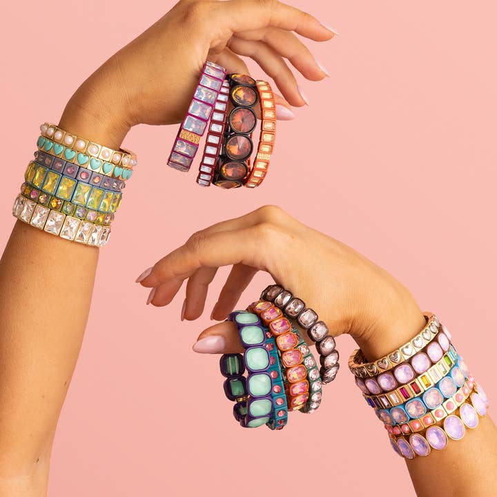Enamel Stretch Bracelet - Asst Styles - Fall / Autumn Colors for wholesale by Taylor Elliott Designs