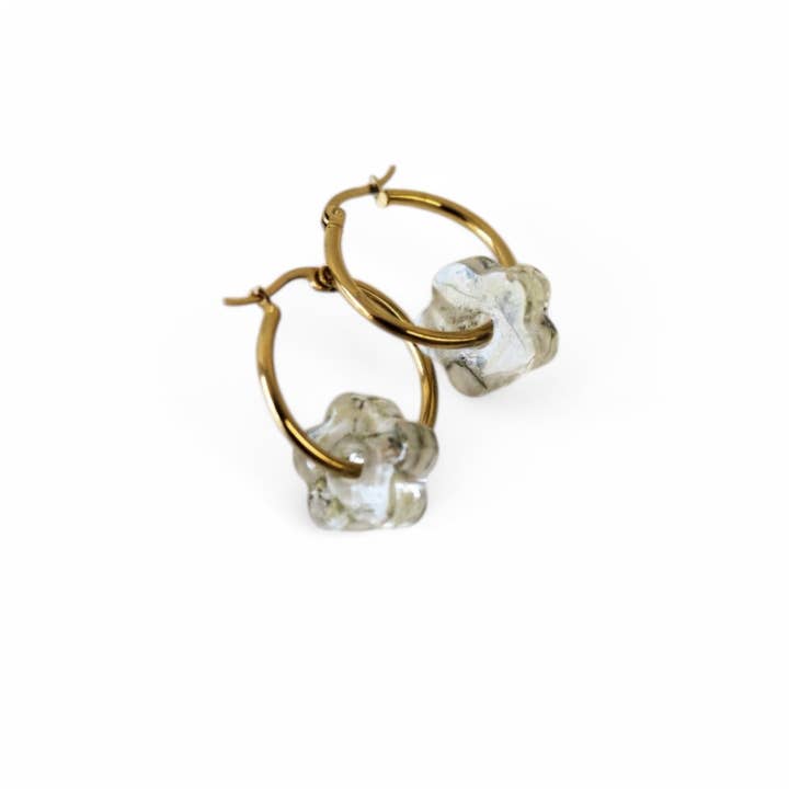 Jenny Be Free - Wholesale Hoop Earrings - Hoops: Resin Florals