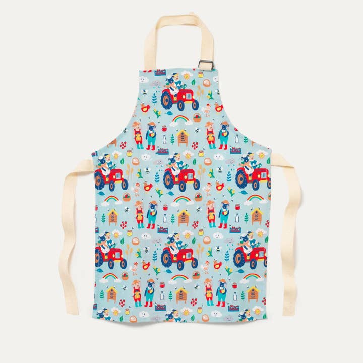 Farmyard Fun Children’s Apron: 2-6 Years for wholesale by Ducky Zebra: Sustainable Kids' Clothes