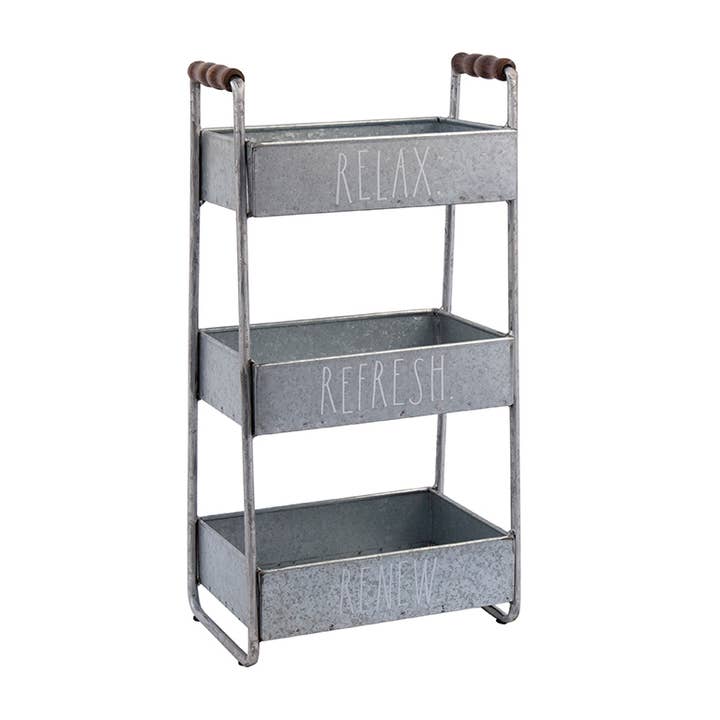 DesignStyles Home - Vente Étagère flottante - Rae Dunn Caddie de rangement en métal galvanisé à 3 niveaux4