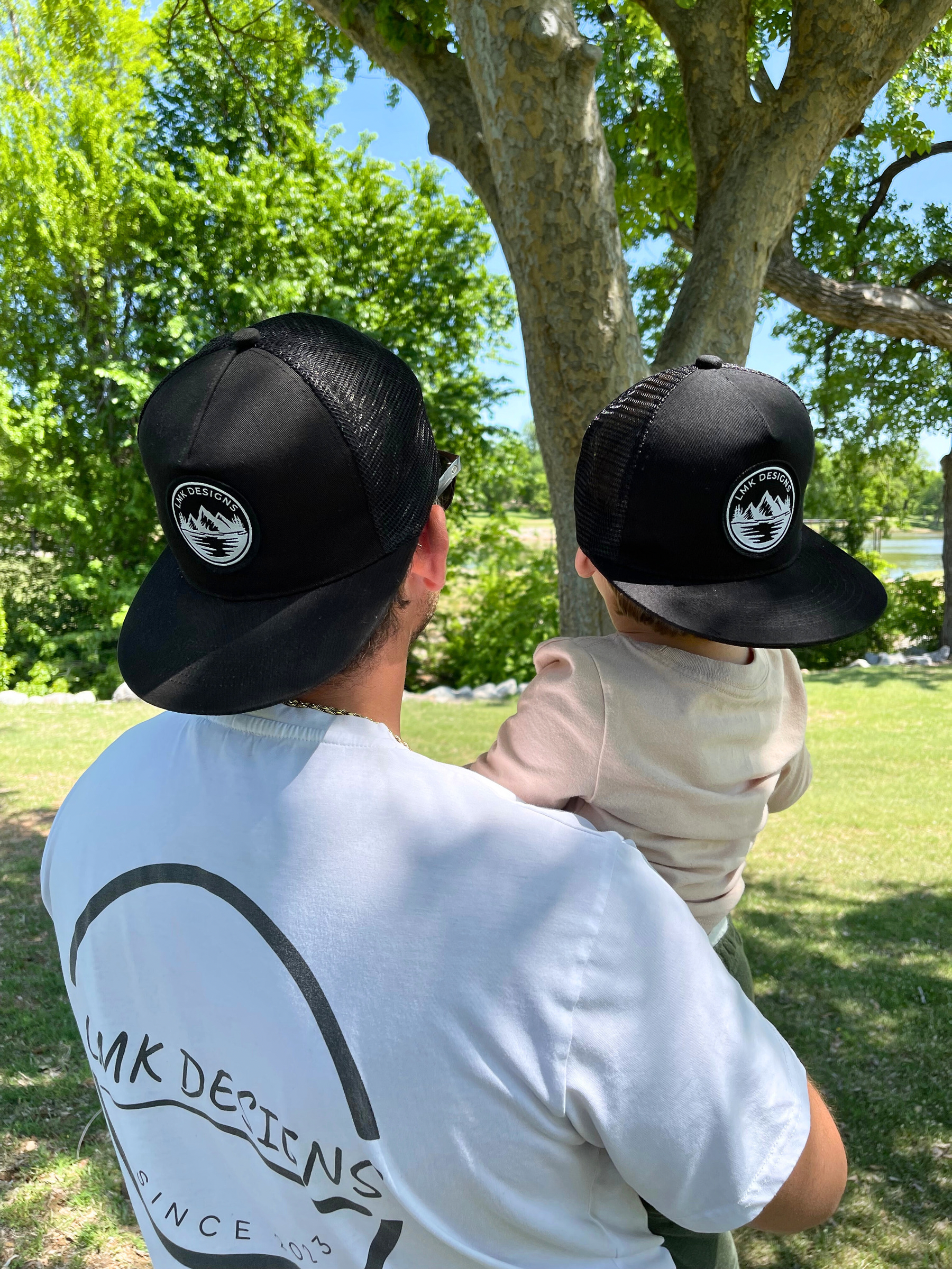 LMK Designs - Wholesale Flat Brim Cap - Unisex - Black/White Snapback3