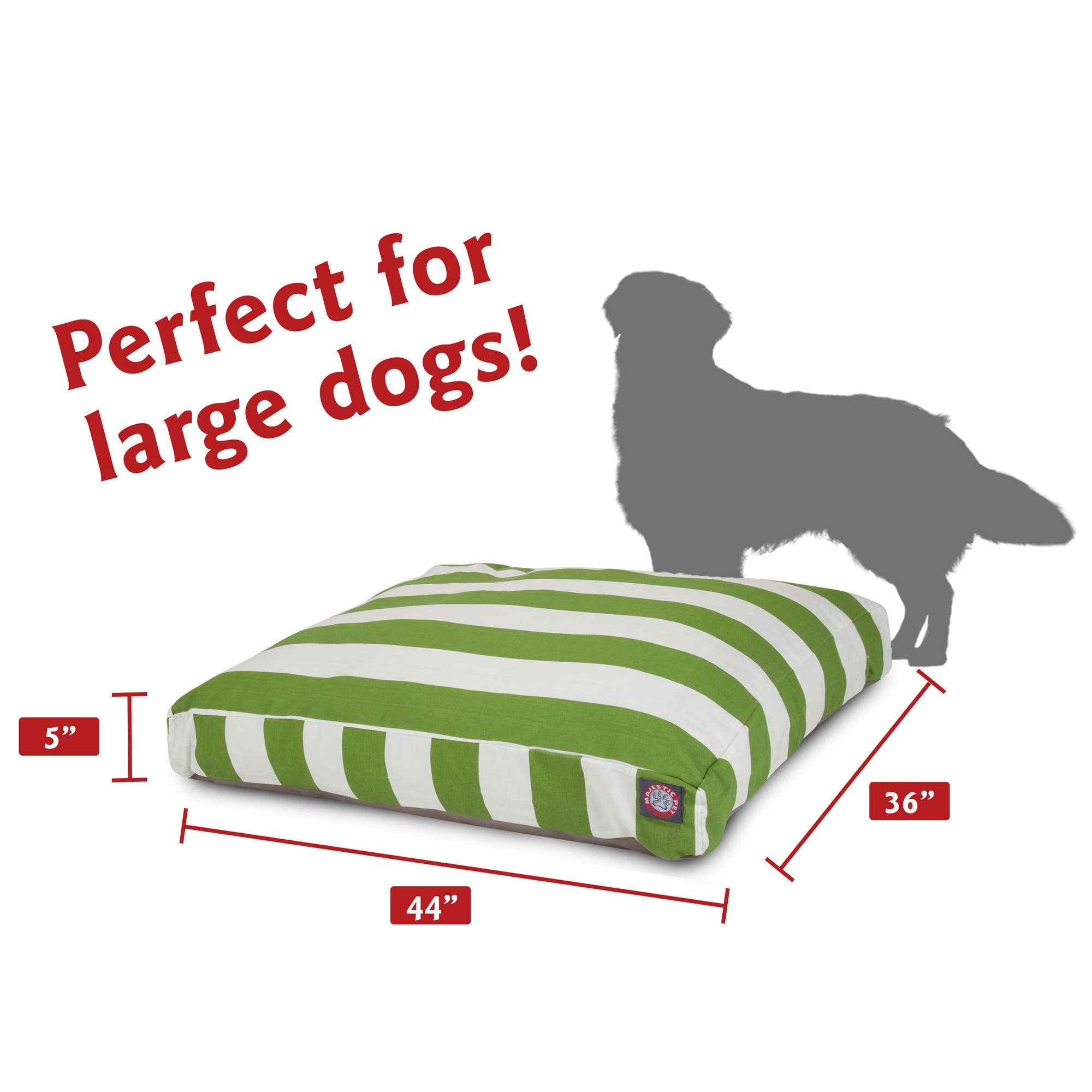 Majestic Pet Products - Vente Panier – chien - Panier rectangle pour chien en mousse à mémoire déchiquetée à rayures verticales24