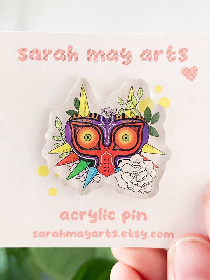 Majora's Mask Akrylstift | Legend of Zelda Floral Pin för wholesale av Sarah May Arts