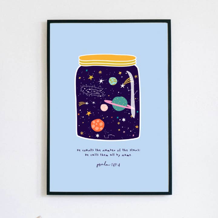 Ooh I Iike that Design – wholesale Art print – Jar of Stars- Children's Bible Poster Print 0