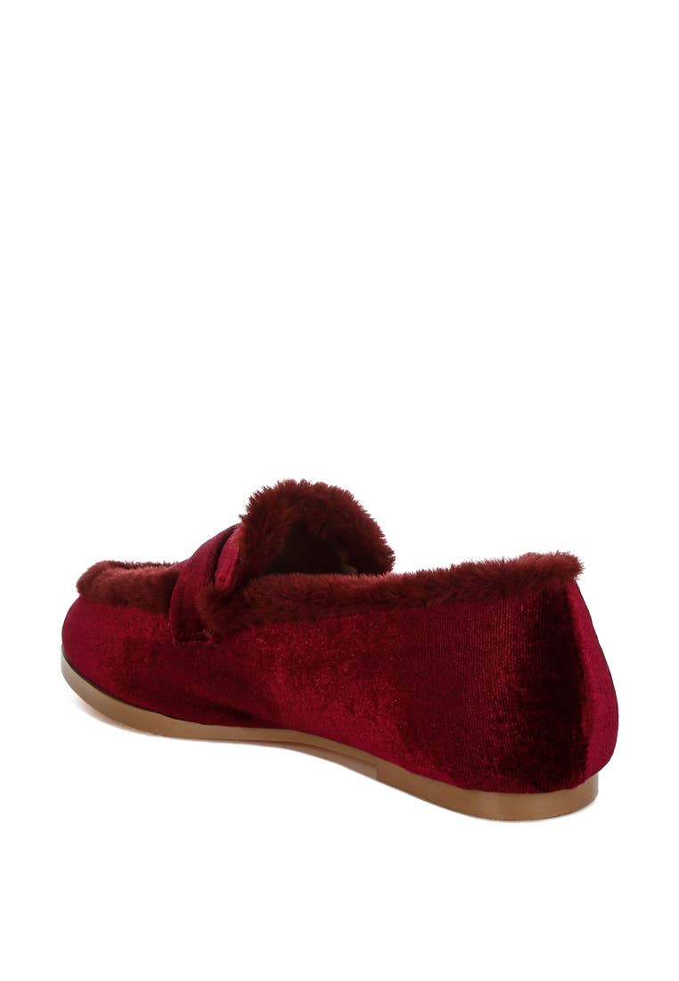 Rag Company - Wholesale Flats/Loafers - Women's - Bastian Fur Detail Velvet Loafers1