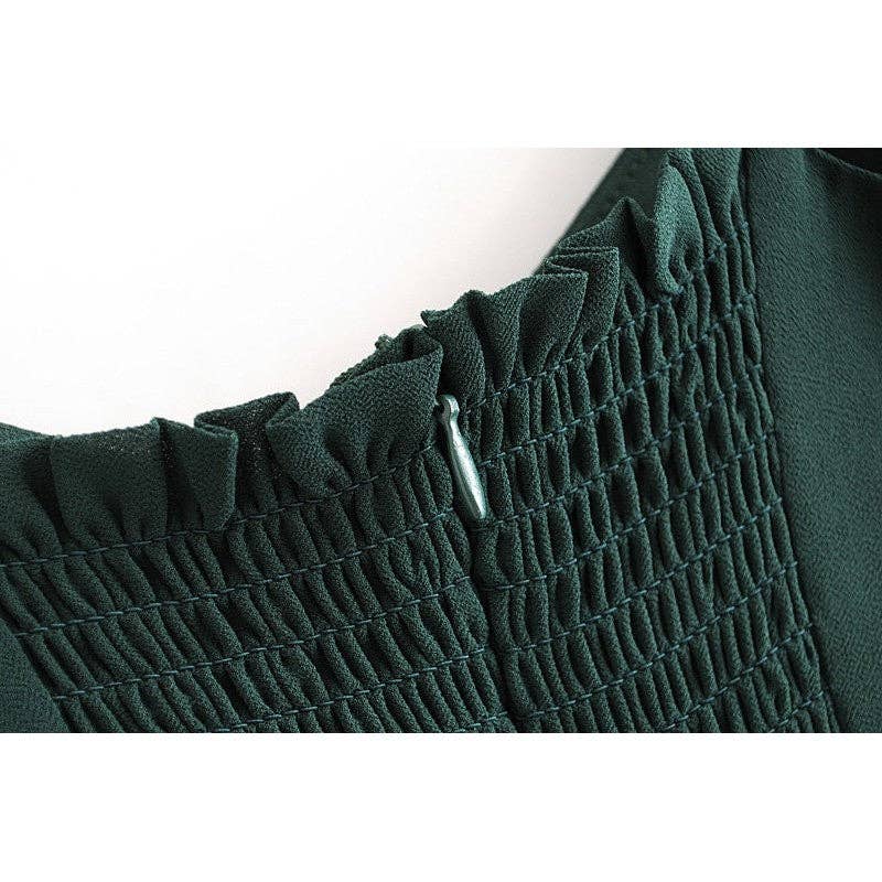 GREEN High Waist Sexy Hem Side Slit Lace-Up Slip Dress for wholesale on Faire13