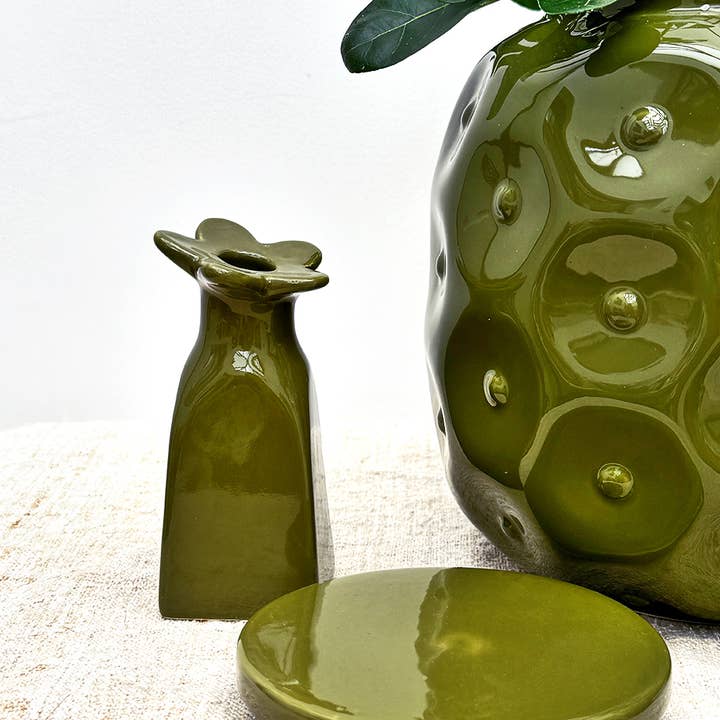 Opjet Paris - Vente Vases - Déco soliflore fleur pm kaki D5,5 H11,5cm2