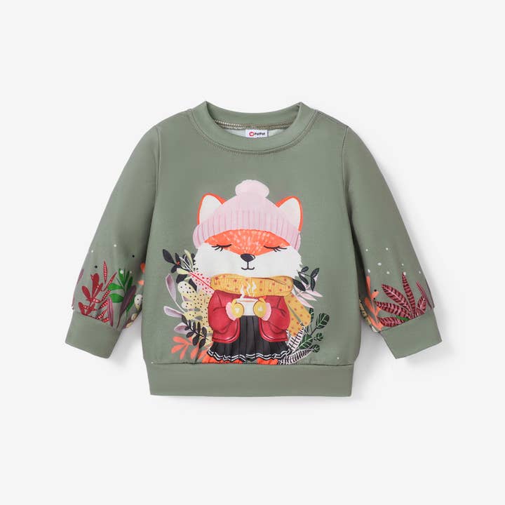 PatPat - Wholesale Sweatshirt - Kids - Baby Girls Childlike Rabbit Animal print Pullover Sweatshirt