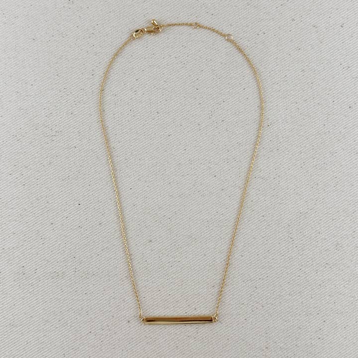 18k Gold Filled Polished Bar Necklace for wholesale by GoldFi