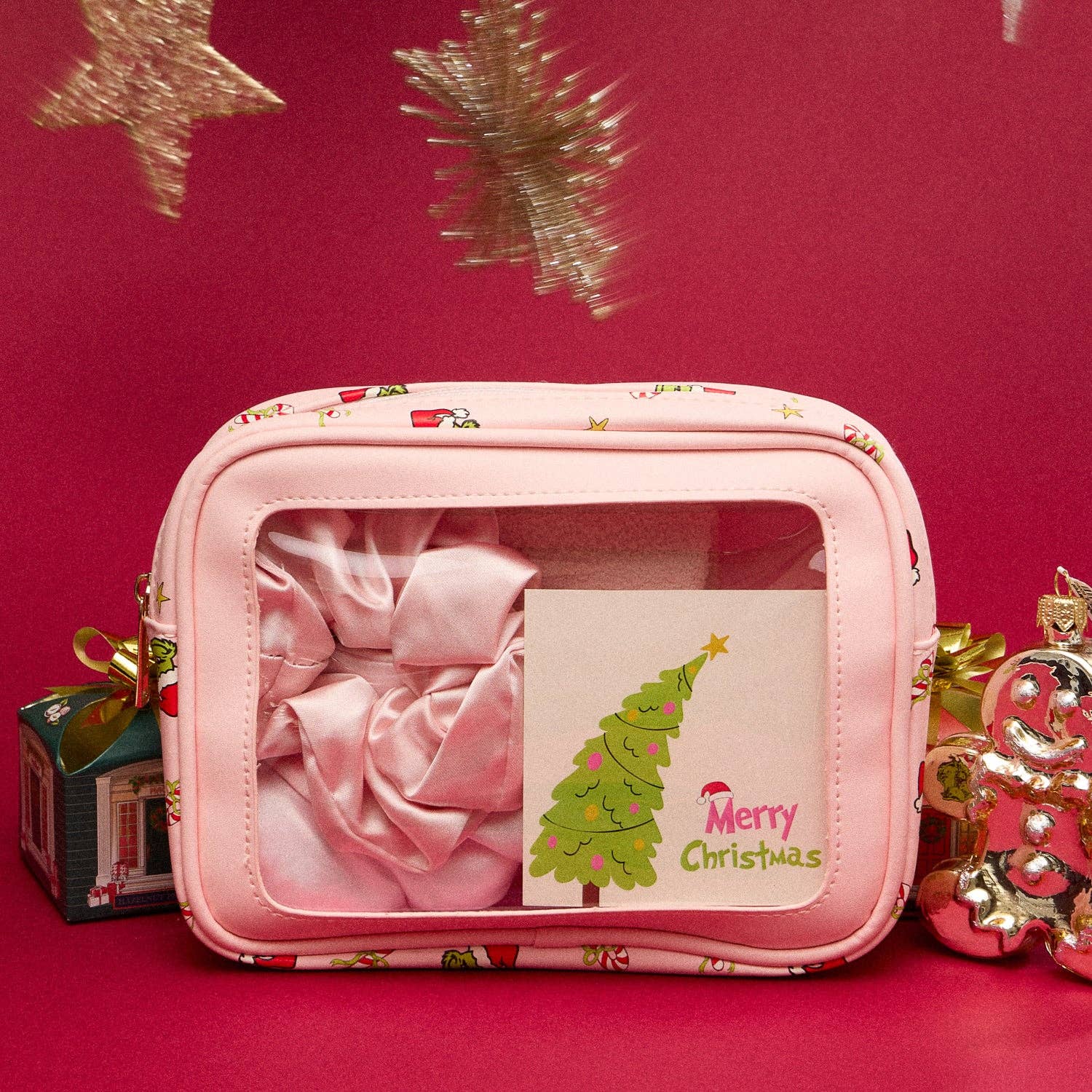 PK Christmas Green Monster Beauty Gift Set – Socks, Eye Mask, Scrunchie for wholesale on Faire1