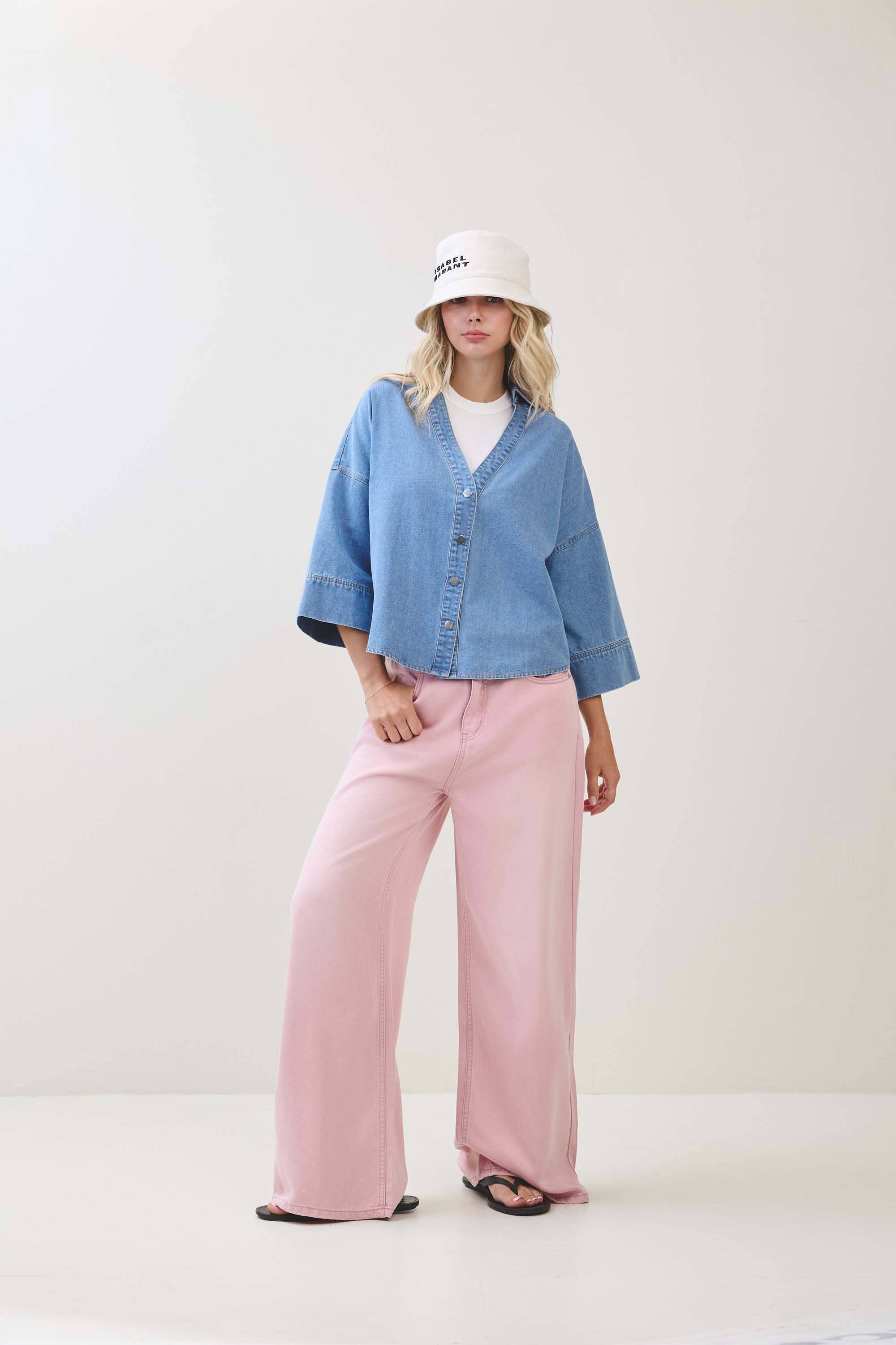 Lyserød TENCEL BUKSER S80598 for engroshandel på Faire7