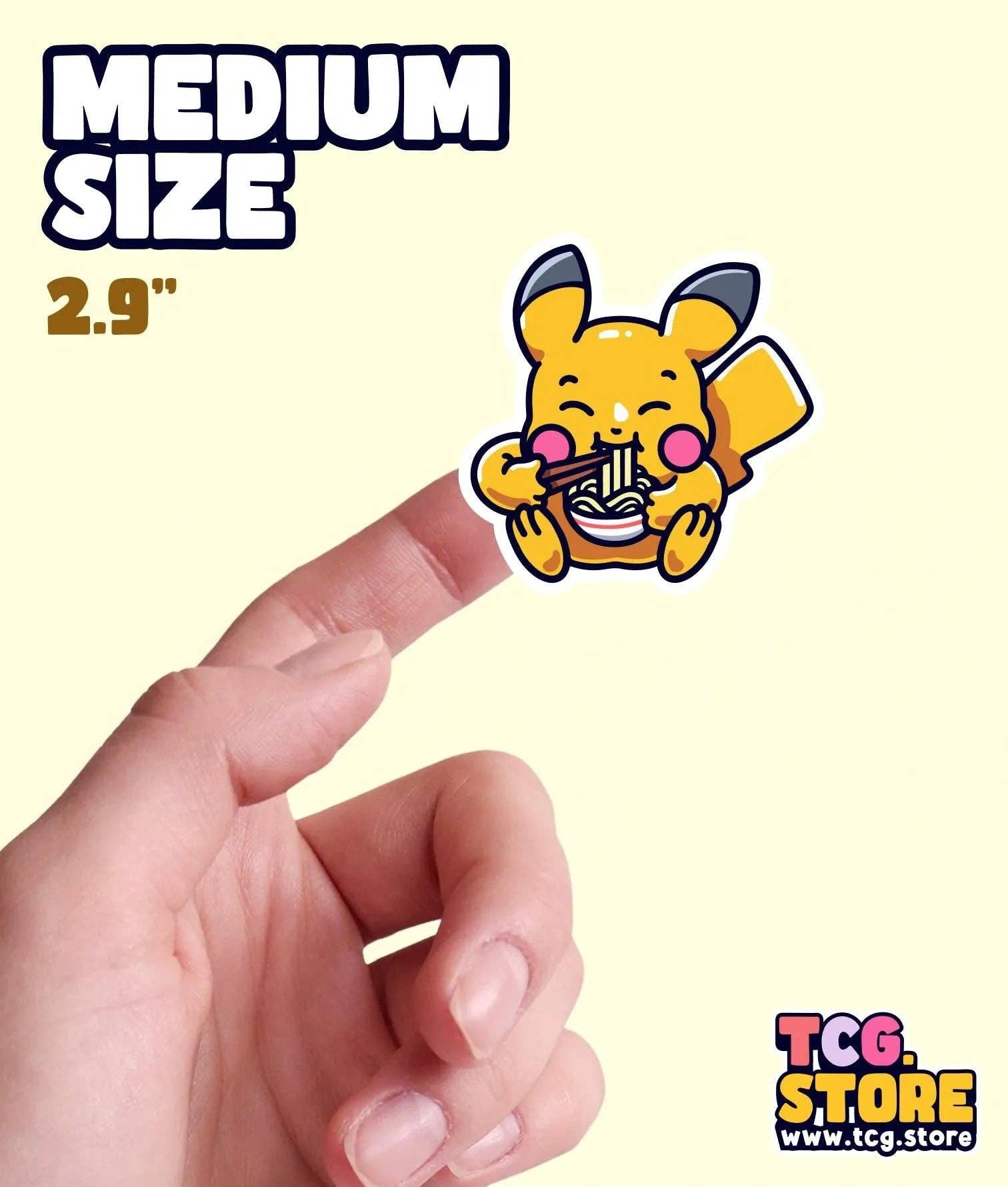 TCG.Store - TCGDOTSTORE - Wholesale Sticker - Pikachu Pokémon Sticker: Eating Ramen1