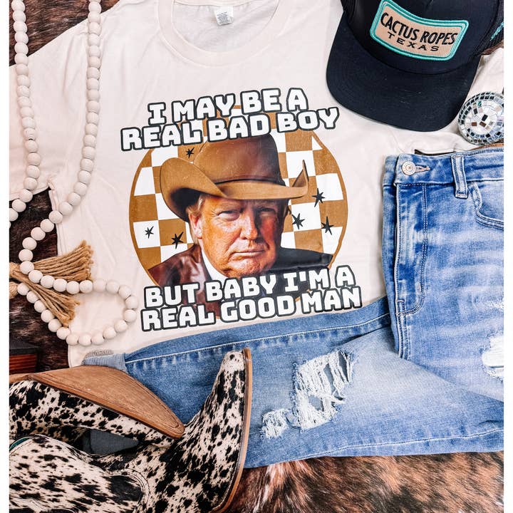 ZZ Threadz - Wholesale T-shirt met print - Dames - T-shirt met print van Real Bad Boy, Real Good Man Trump