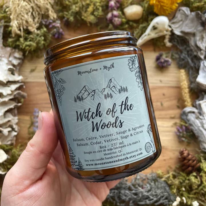 Moonstone and Myth - Wholesale Jar/filled candle - Witch of the Woods, 100% soy wax scented candle1