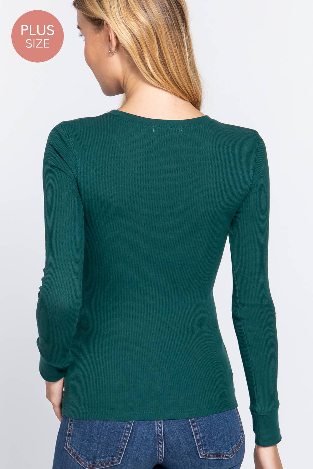 Active Basic | Active USA - Wholesale Knit Top - Women's - [PLUS SIZE] Long Sleeve Crew Neck Thermal Knit Top34