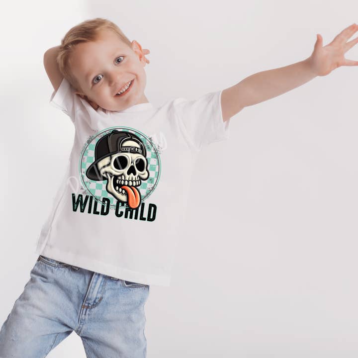Cash & Drix Wholesale - Vente T-shirt sérigraphié – enfant - Wild Child - Skellie - T-shirt1