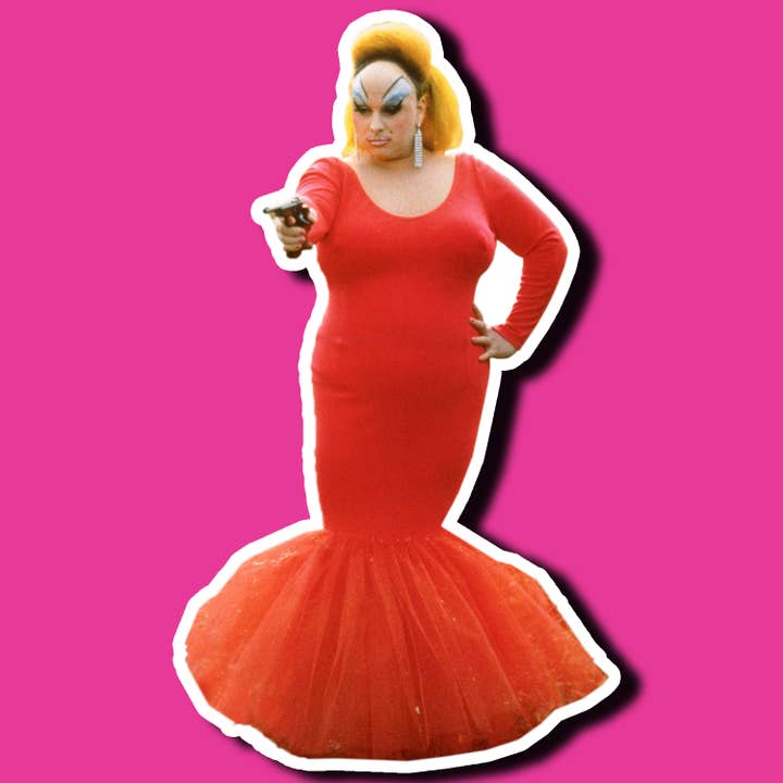 The Weeping Roses - Wholesale Sticker - Divine Babs Johnson "Pink Flamingos" Die Cut Sticker