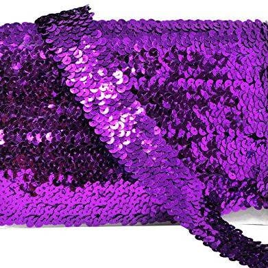 Mandala Crafts – Engroshandel Håndværk forsyninger – Mandala Håndværk Elastisk Paillet, Flad Glitter Stretch Bling Paillette Stof Bånd, Metallisk Applikation Trim Blonder til Kjole Pynt, Pandebånd57