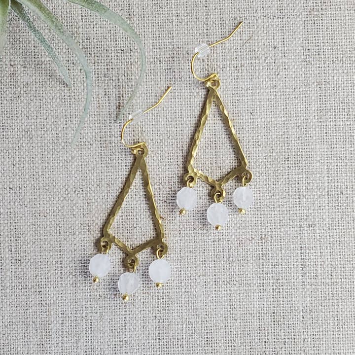 Nova Earrings - White Jasper for wholesale by MAJ